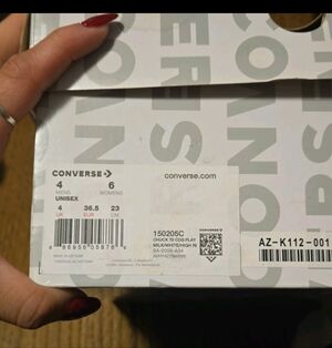 New! Comme Des Garcons Converse PlayConverse Chuck Taylor Box Label - White/Grey